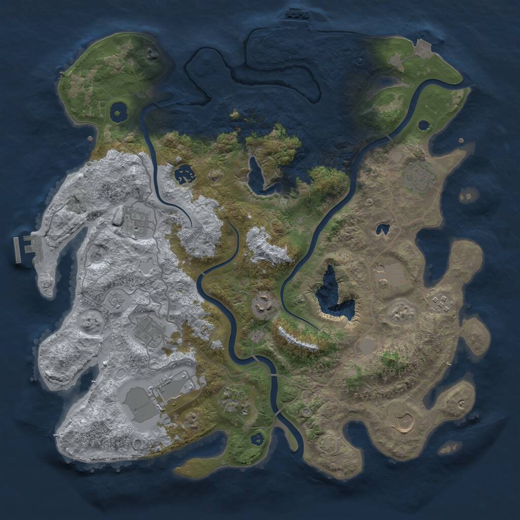 Rust Map: Procedural Map, Size: 4000, Seed: 392784915, 16 Monuments