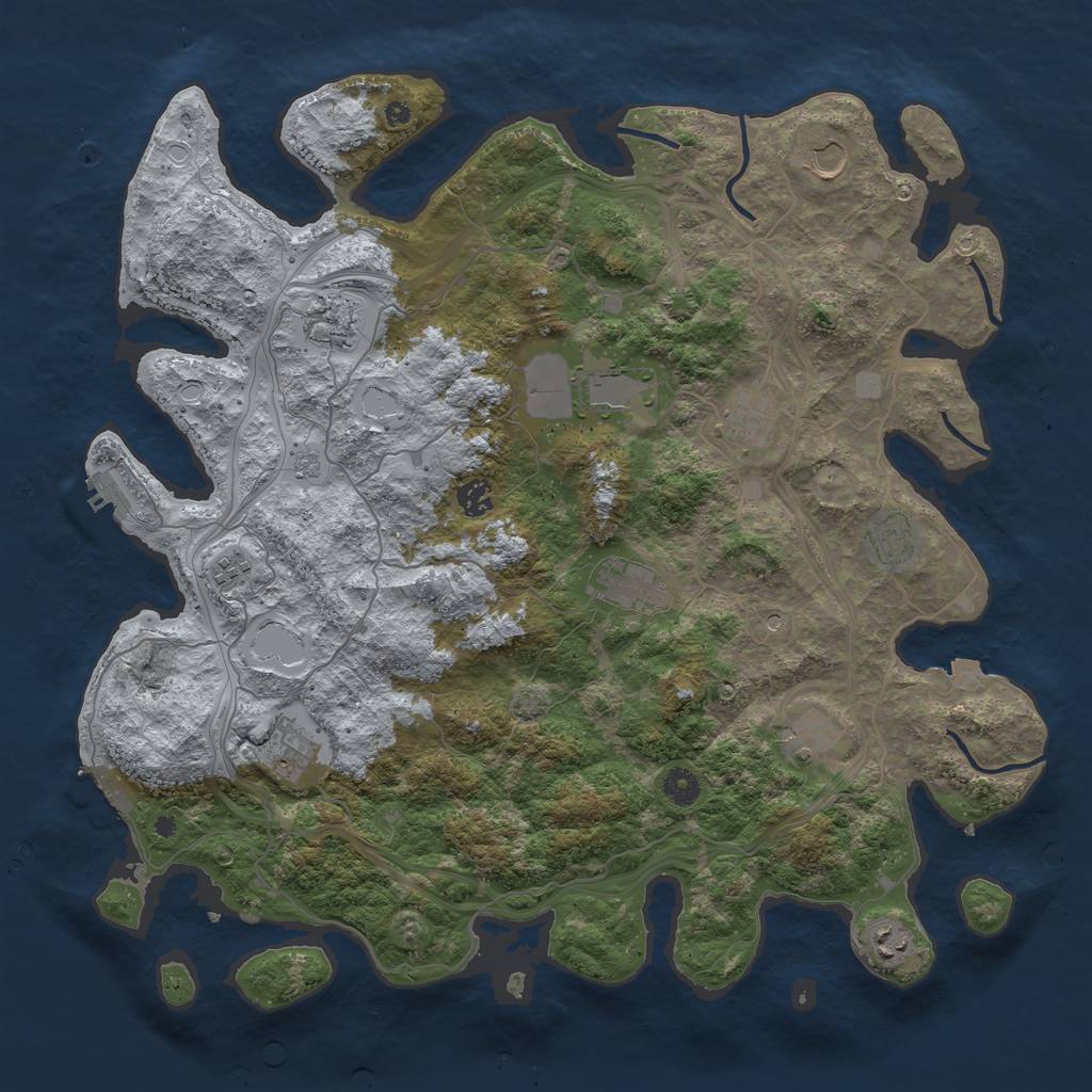 Rust Map: Procedural Map, Size: 4400, Seed: 30285609, 19 Monuments