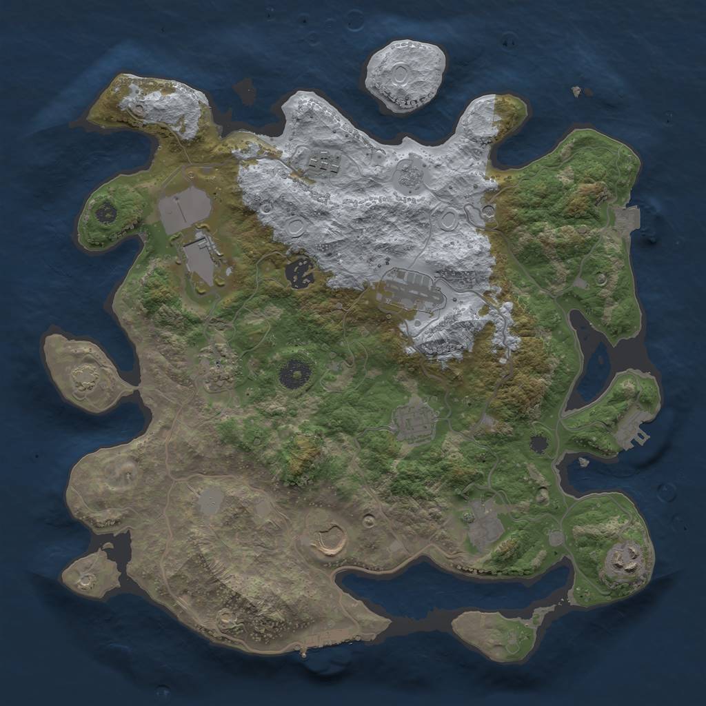 Rust Map: Procedural Map, Size: 3500, Seed: 8602, 17 Monuments