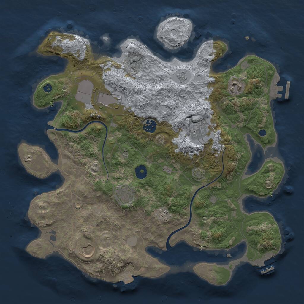 Rust Map: Procedural Map, Size: 3500, Seed: 8602, 13 Monuments