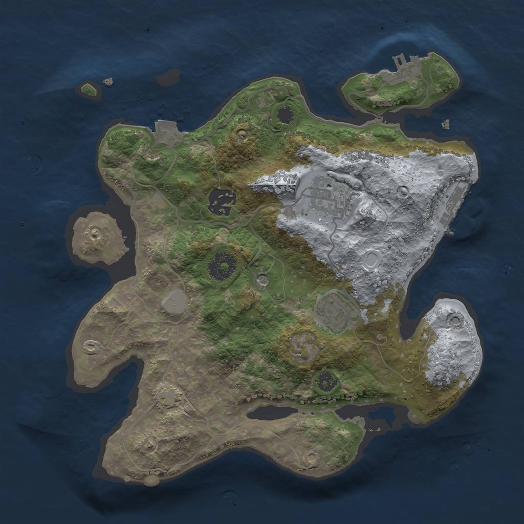 Rust Map: Procedural Map, Size: 2800, Seed: 13002, 10 Monuments