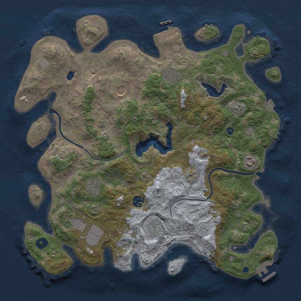 Rust Map: Procedural Map, Size: 4000, Seed: 1780340892, 13 Monuments