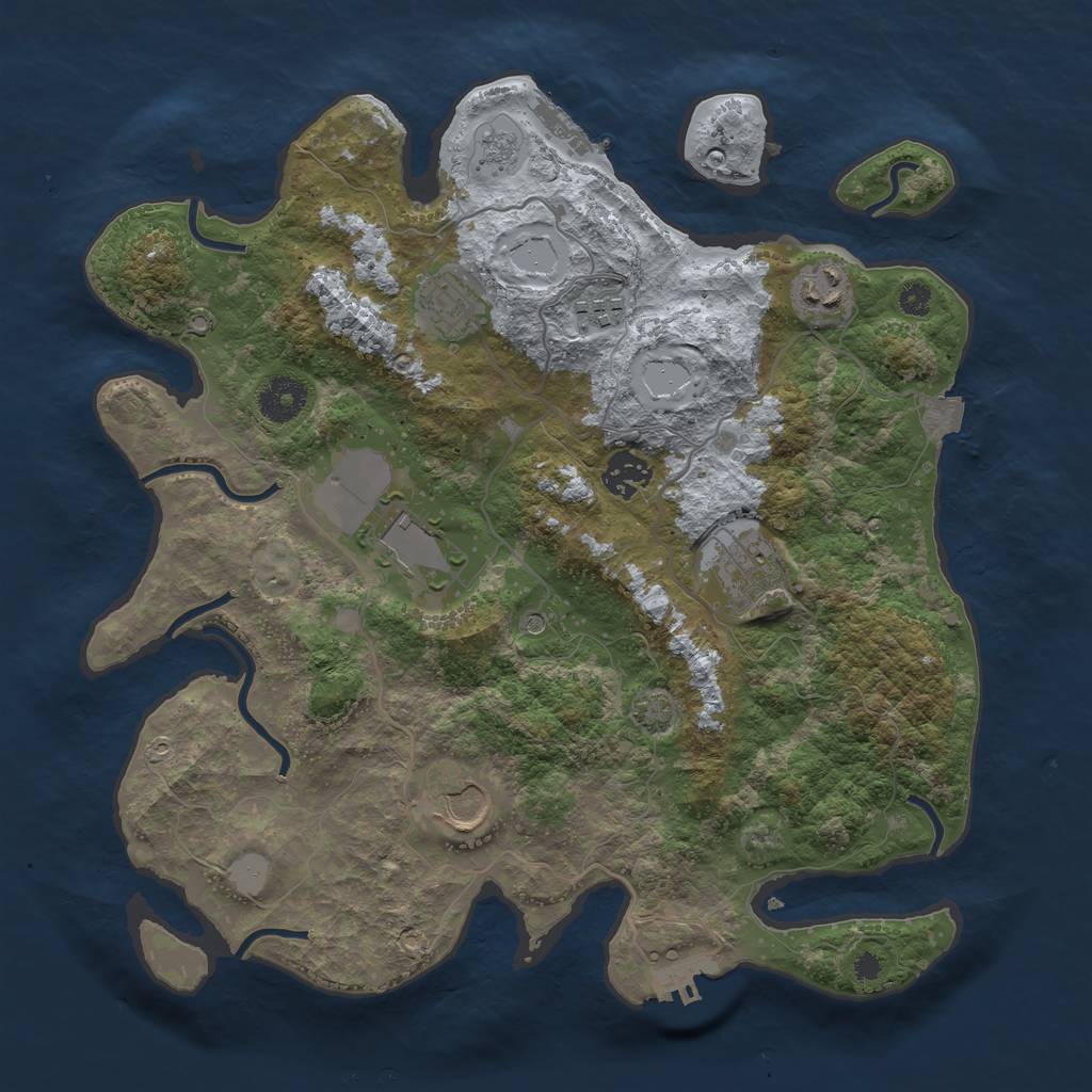 Rust Map: Procedural Map, Size: 3500, Seed: 1282152321, 15 Monuments