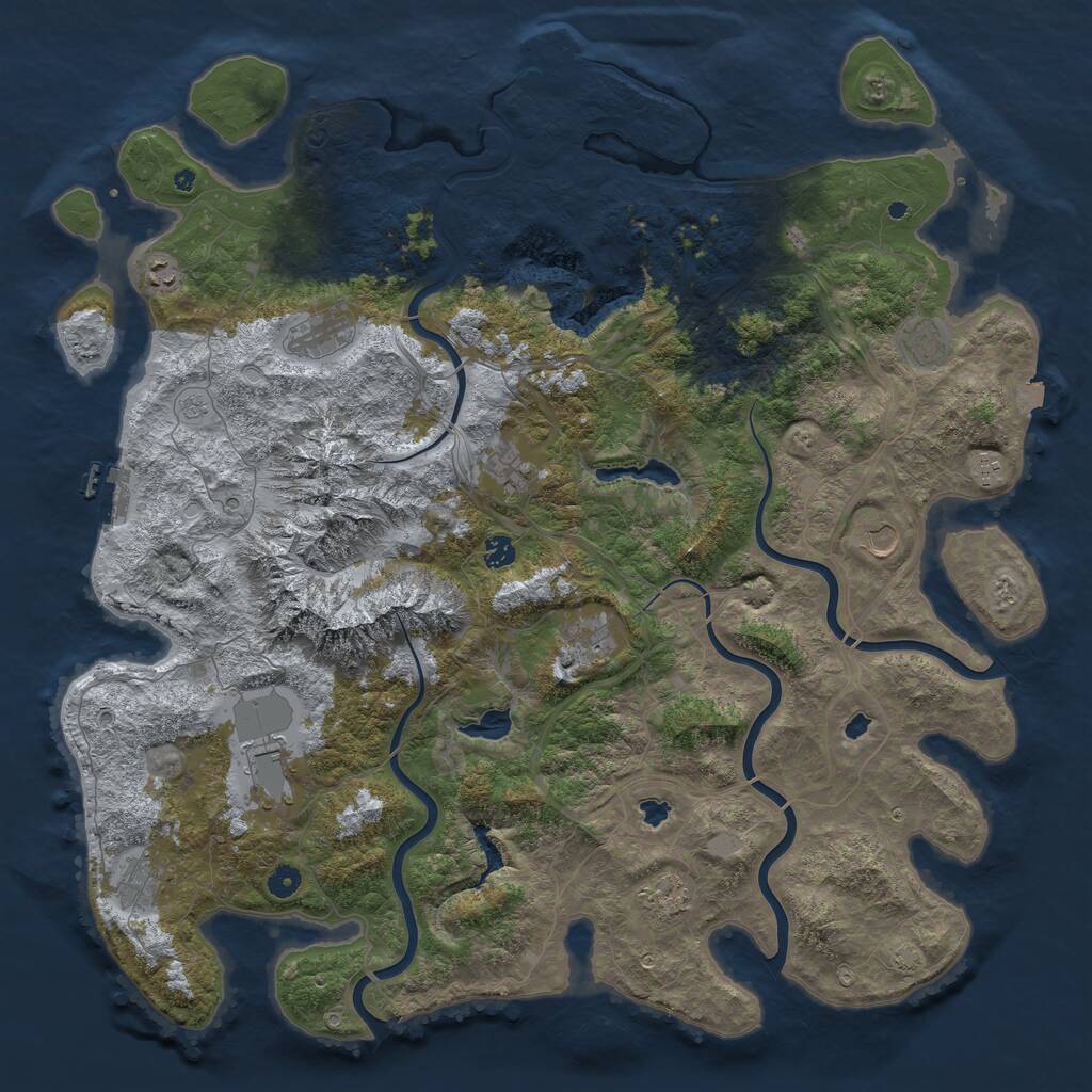 Rust Map: Procedural Map, Size: 5000, Seed: 66461321, 17 Monuments