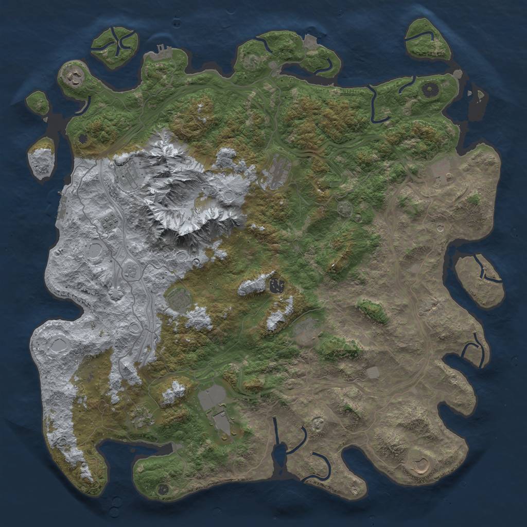 Rust Map: Procedural Map, Size: 5000, Seed: 66461321, 19 Monuments