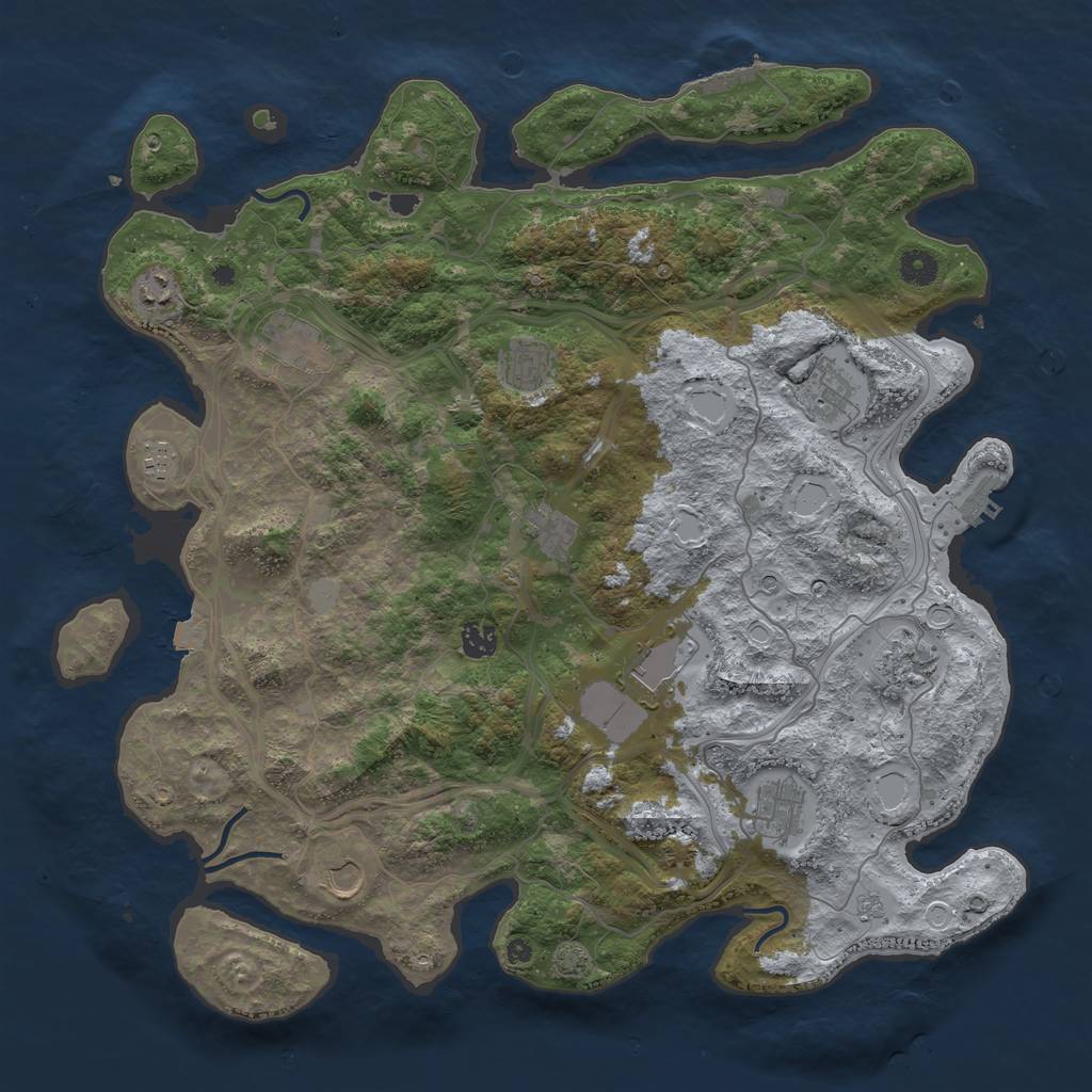 Rust Map: Procedural Map, Size: 4400, Seed: 96046990, 19 Monuments