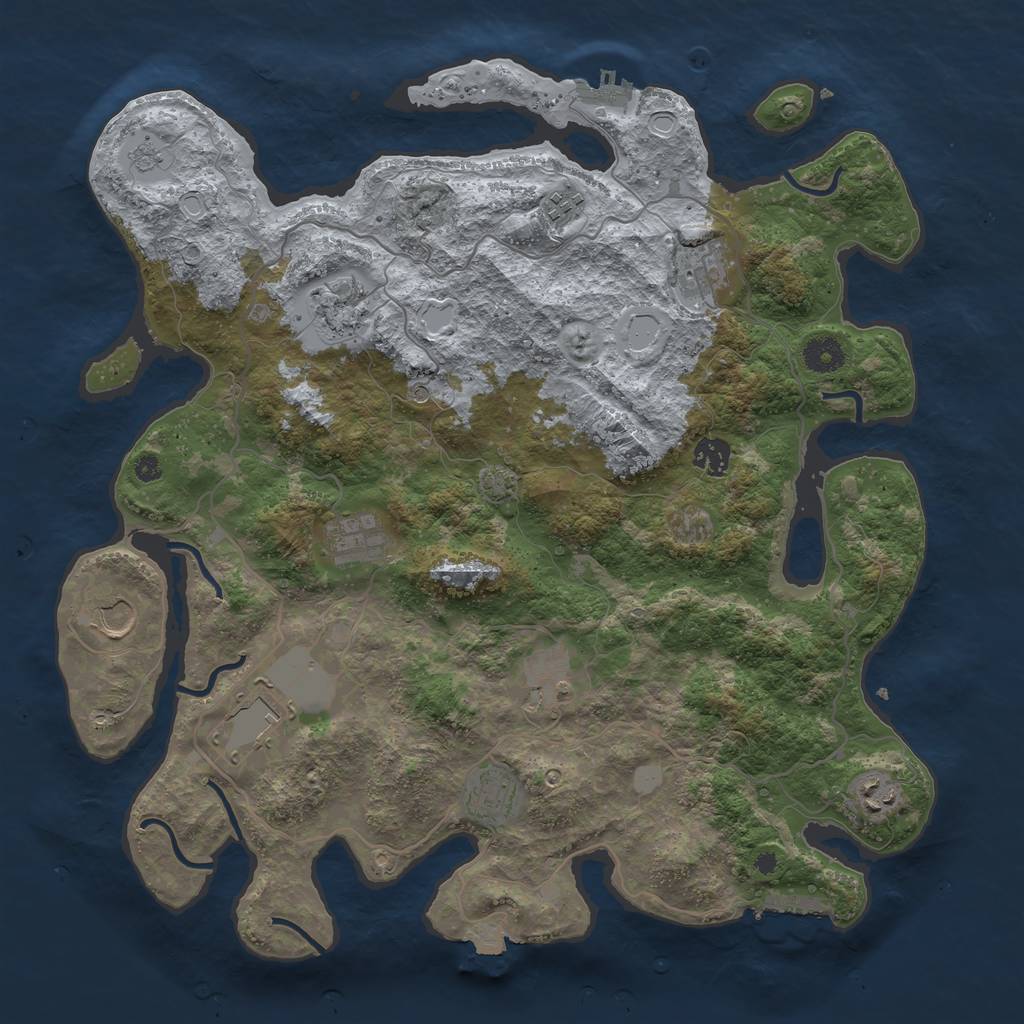Rust Map: Procedural Map, Size: 4000, Seed: 12441910, 18 Monuments