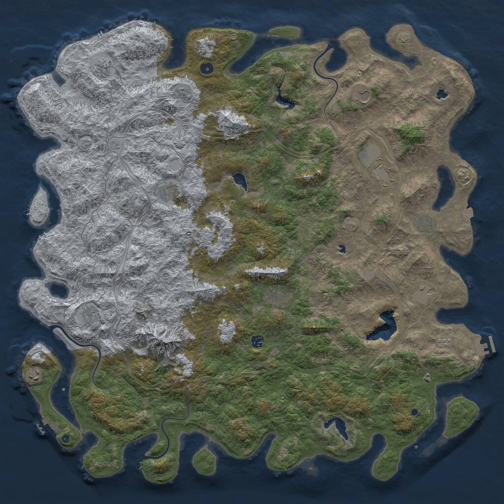 Rust Map: Procedural Map, Size: 6000, Seed: 17002, 17 Monuments