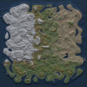 Thumbnail Rust Map: Procedural Map, Size: 6000, Seed: 17002, 17 Monuments
