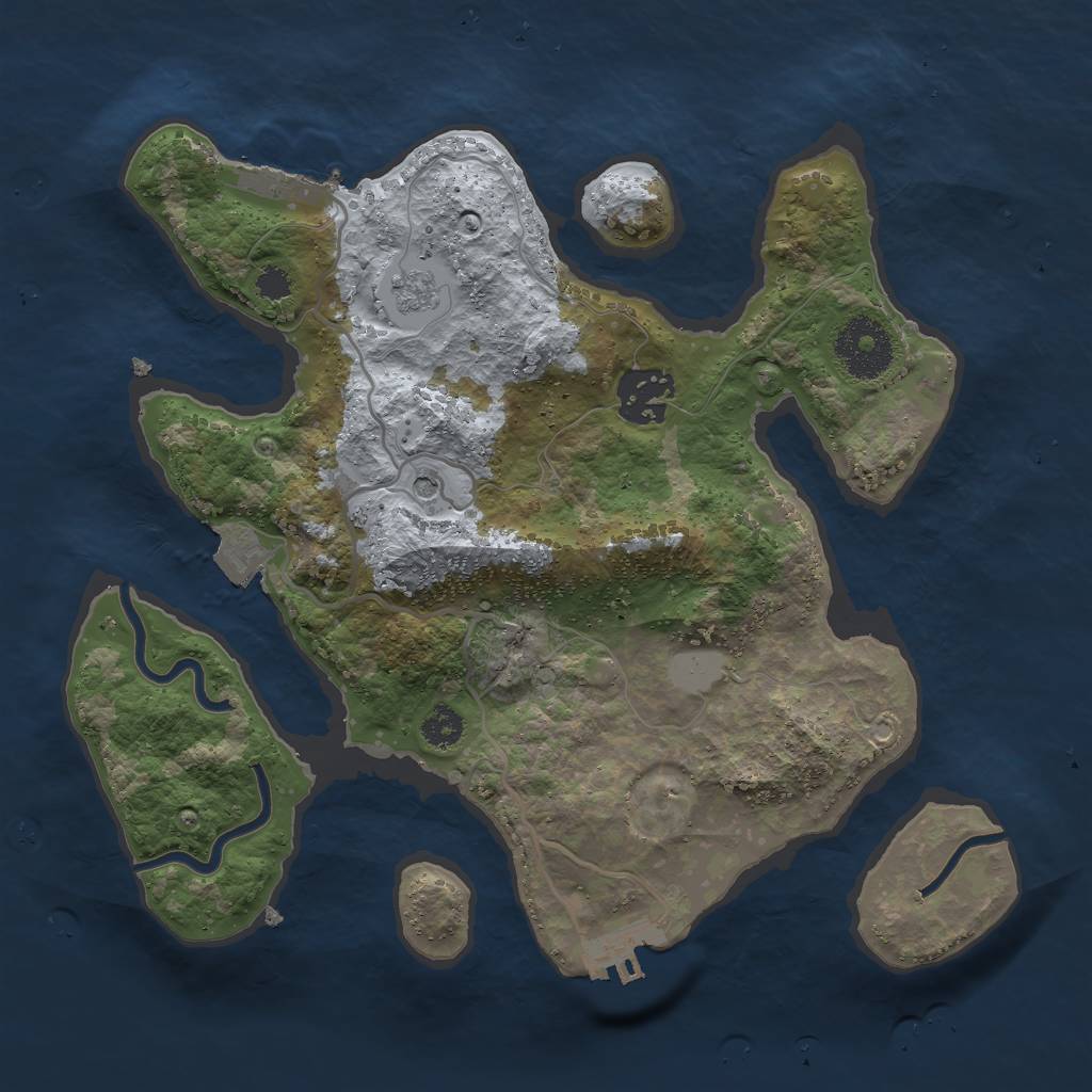 Rust Map: Procedural Map, Size: 2800, Seed: 333545552, 8 Monuments