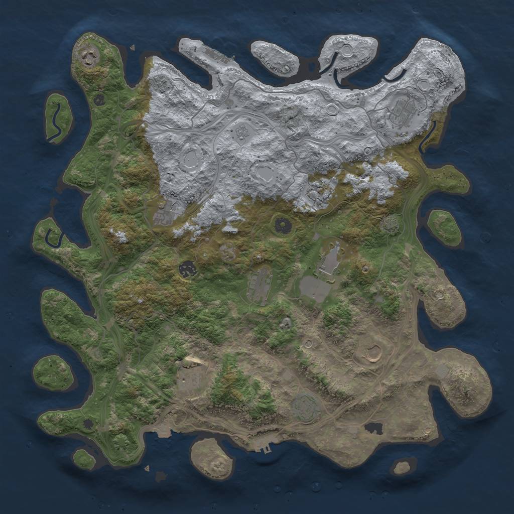 Rust Map: Procedural Map, Size: 4500, Seed: 664080075, 19 Monuments