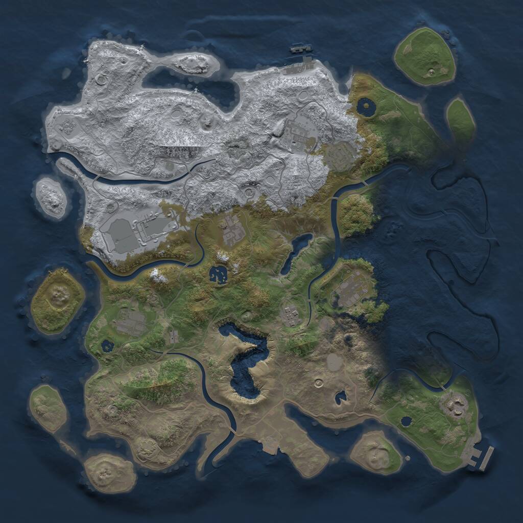 Rust Map: Procedural Map, Size: 4100, Seed: 86528926, 15 Monuments