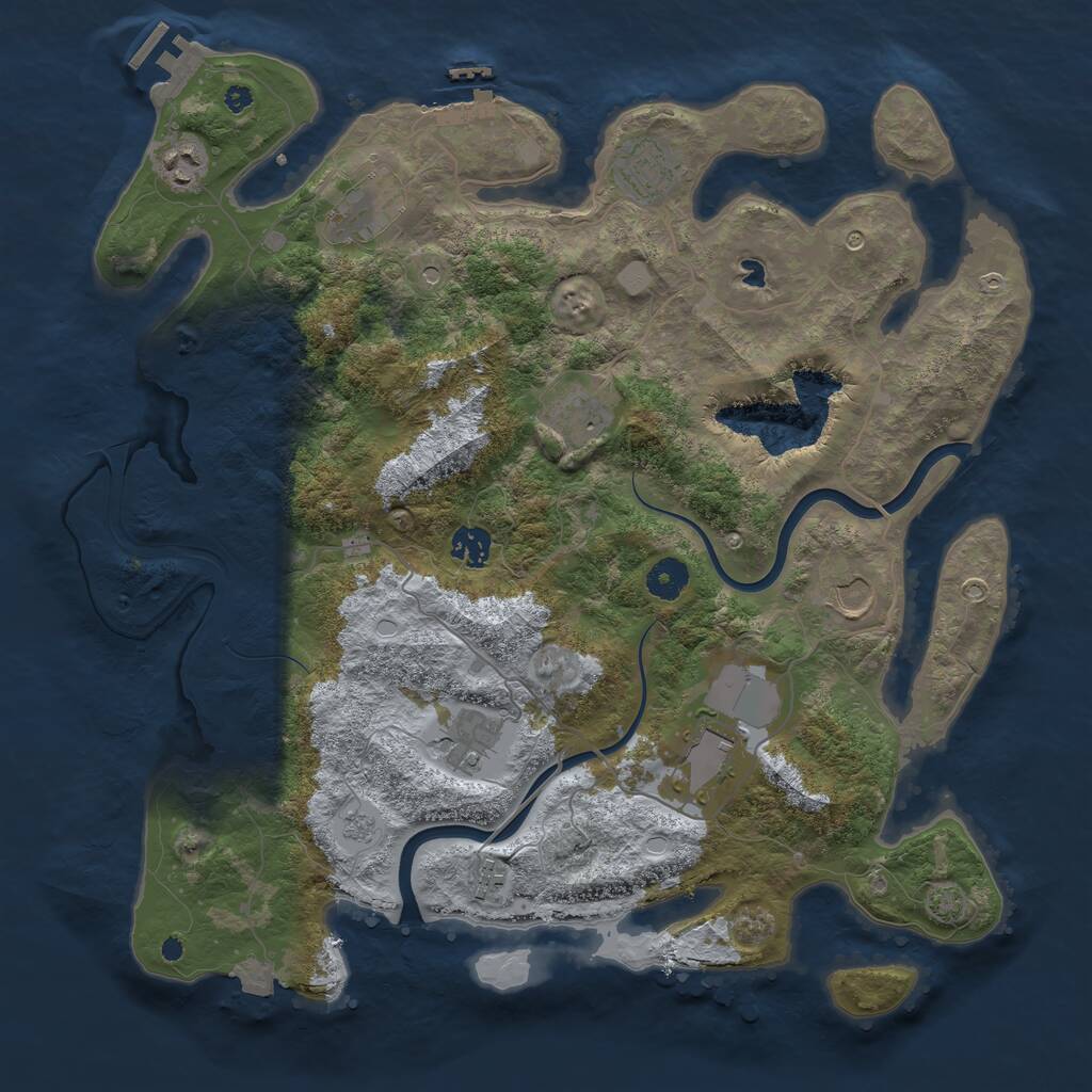Rust Map: Procedural Map, Size: 4000, Seed: 1491338187, 15 Monuments