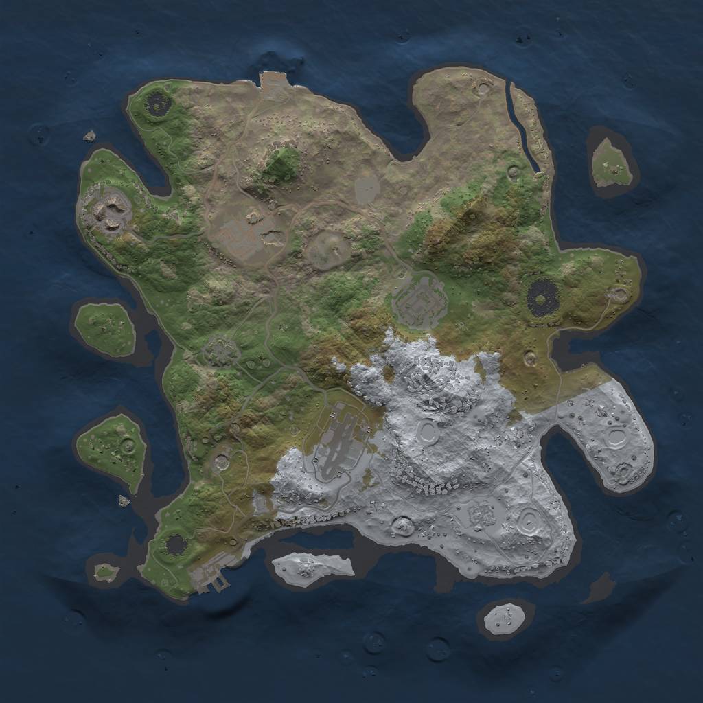 Rust Map: Procedural Map, Size: 3000, Seed: 1012320108, 11 Monuments