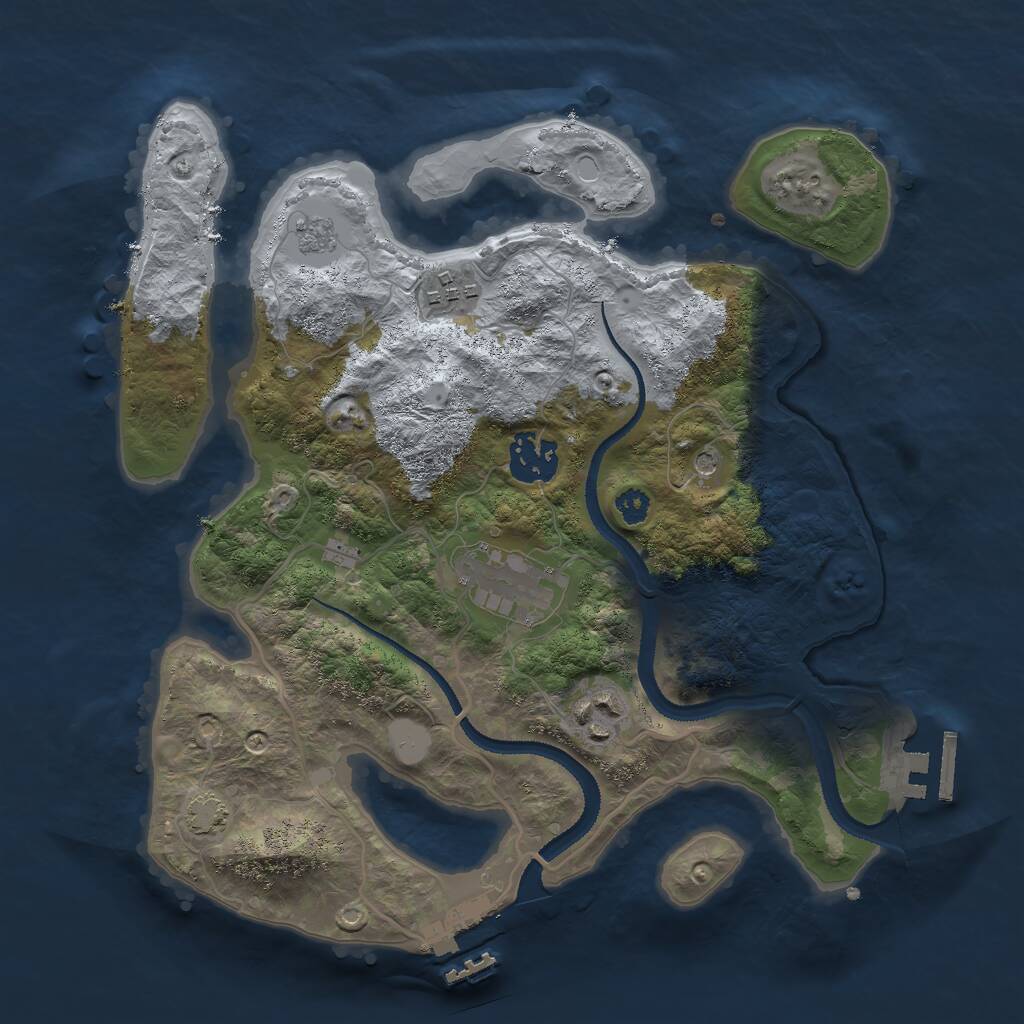 Rust Map: Procedural Map, Size: 3000, Seed: 1503303528, 10 Monuments