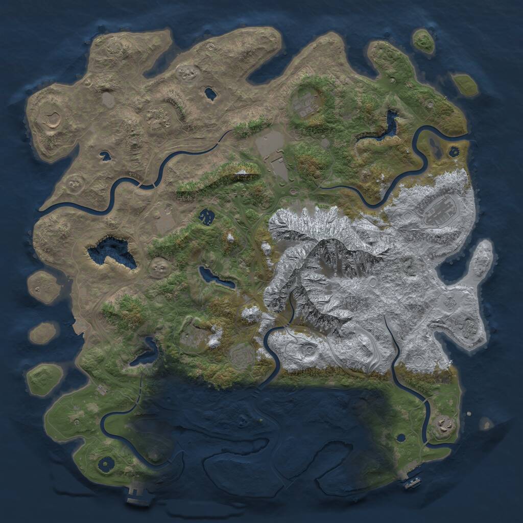 Rust Map: Procedural Map, Size: 5000, Seed: 19631674, 17 Monuments