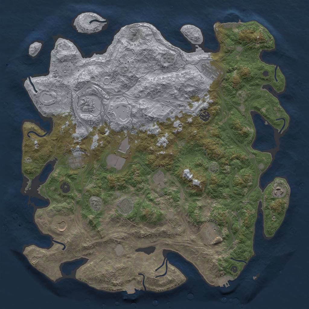 Rust Map: Procedural Map, Size: 4500, Seed: 1947529349, 19 Monuments