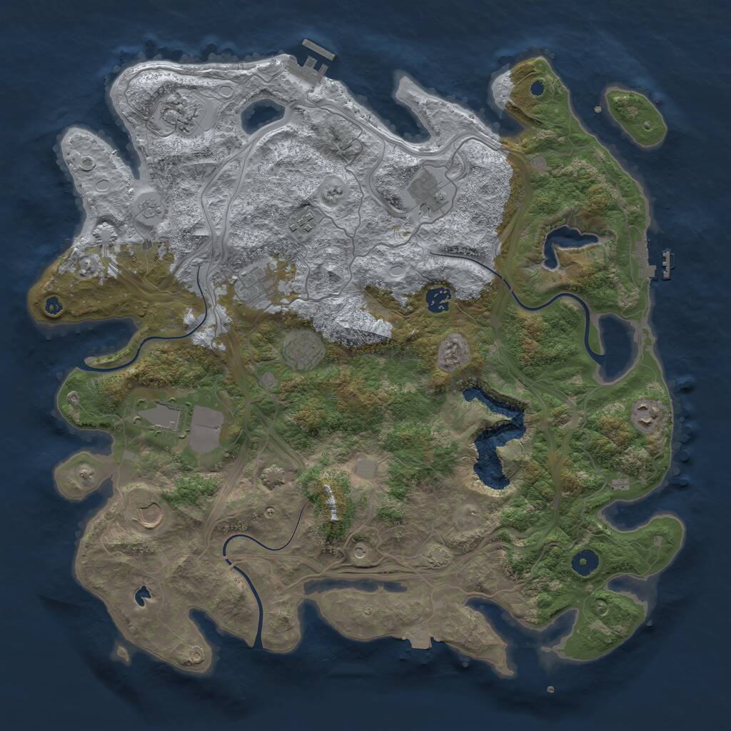 Rust Map: Procedural Map, Size: 4250, Seed: 1299305494, 15 Monuments
