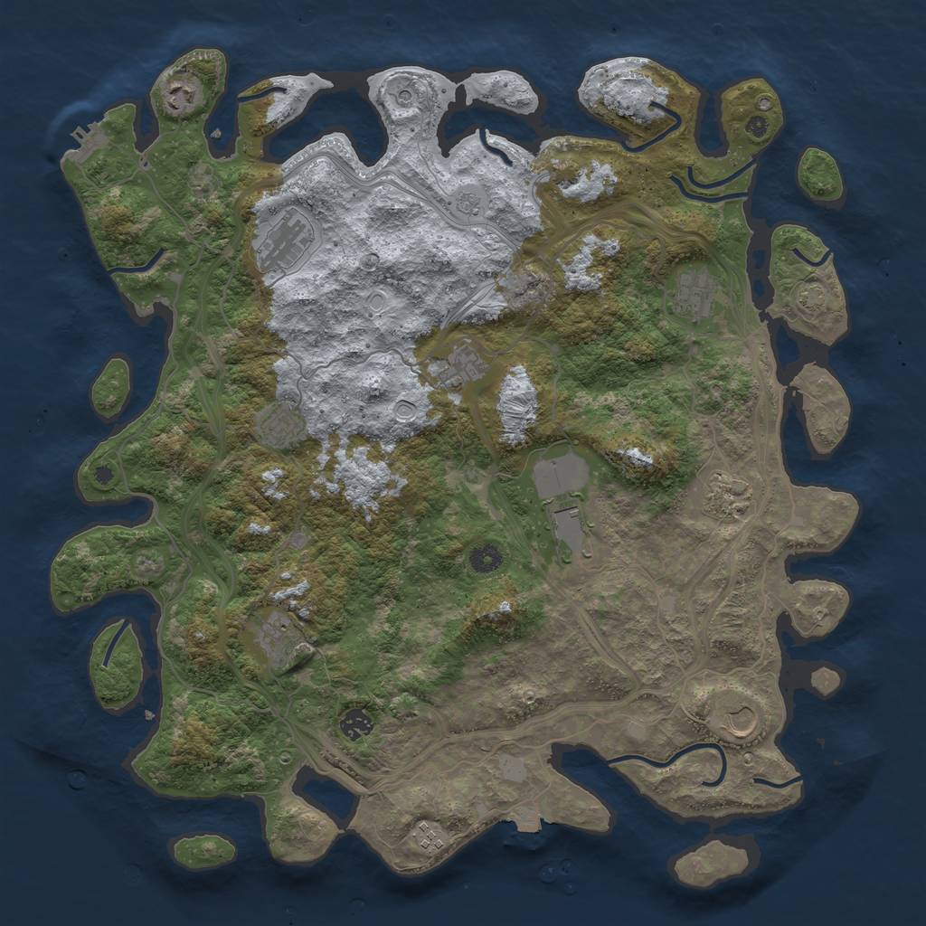 Rust Map: Procedural Map, Size: 4500, Seed: 461539263, 18 Monuments