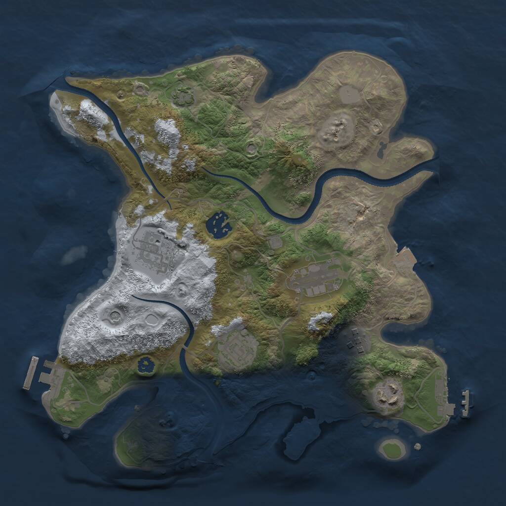 Rust Map: Procedural Map, Size: 3000, Seed: 298847325, 11 Monuments