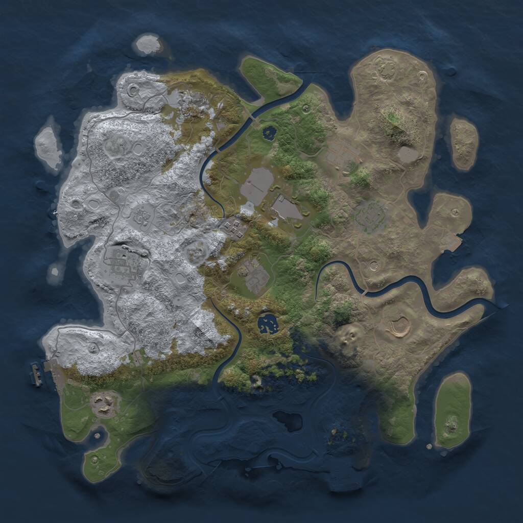 Rust Map: Procedural Map, Size: 3750, Seed: 82481022, 16 Monuments