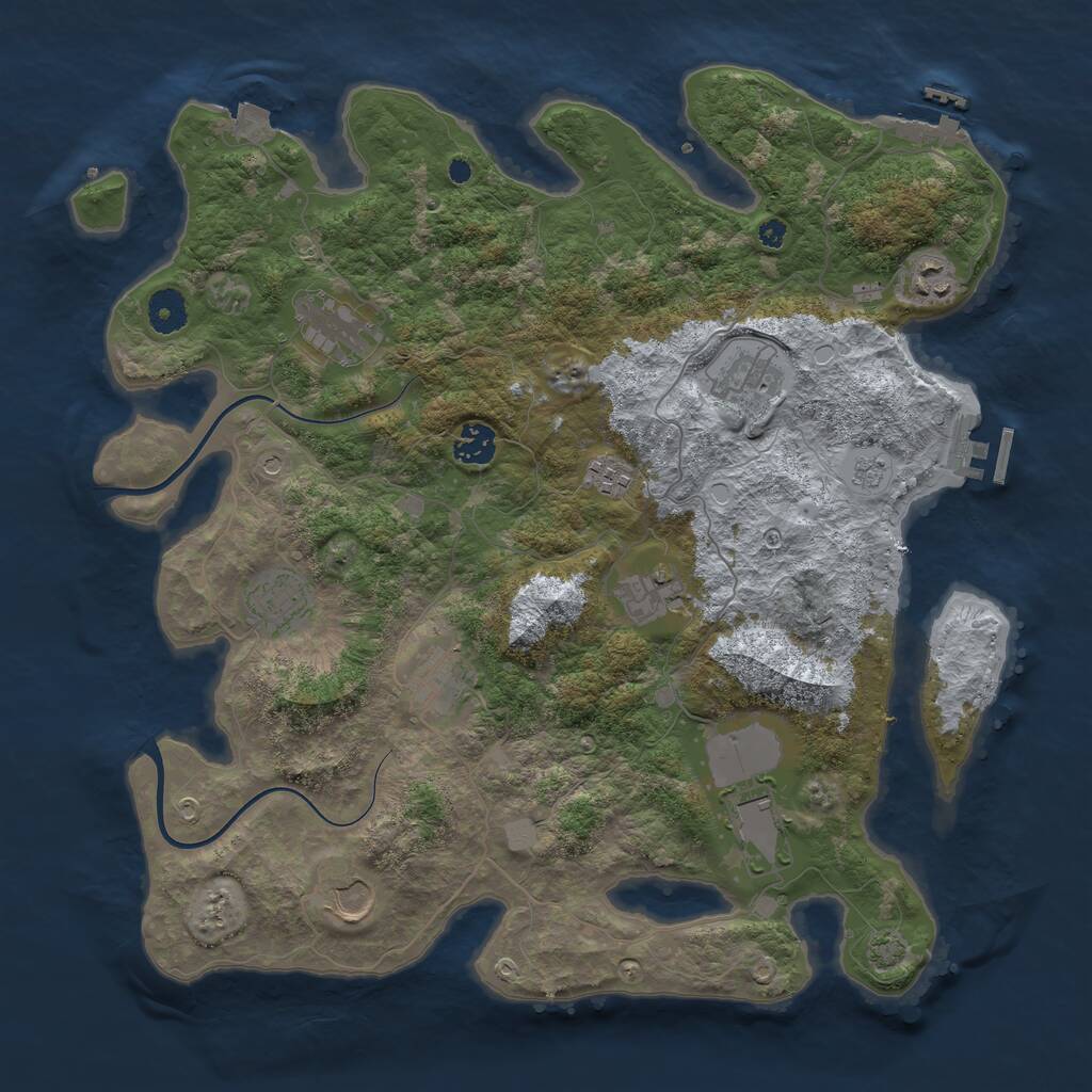 Rust Map: Procedural Map, Size: 3900, Seed: 15276610, 16 Monuments