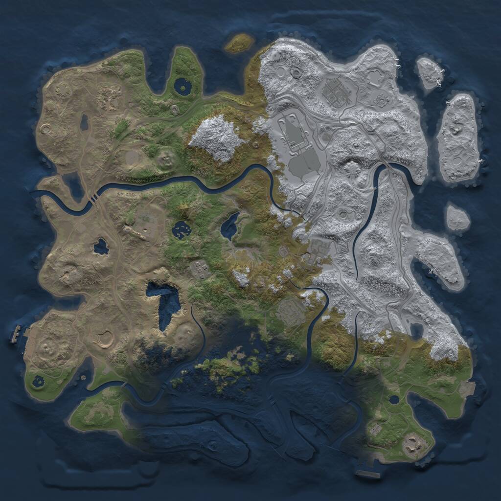 Rust Map: Procedural Map, Size: 4250, Seed: 1094550111, 17 Monuments
