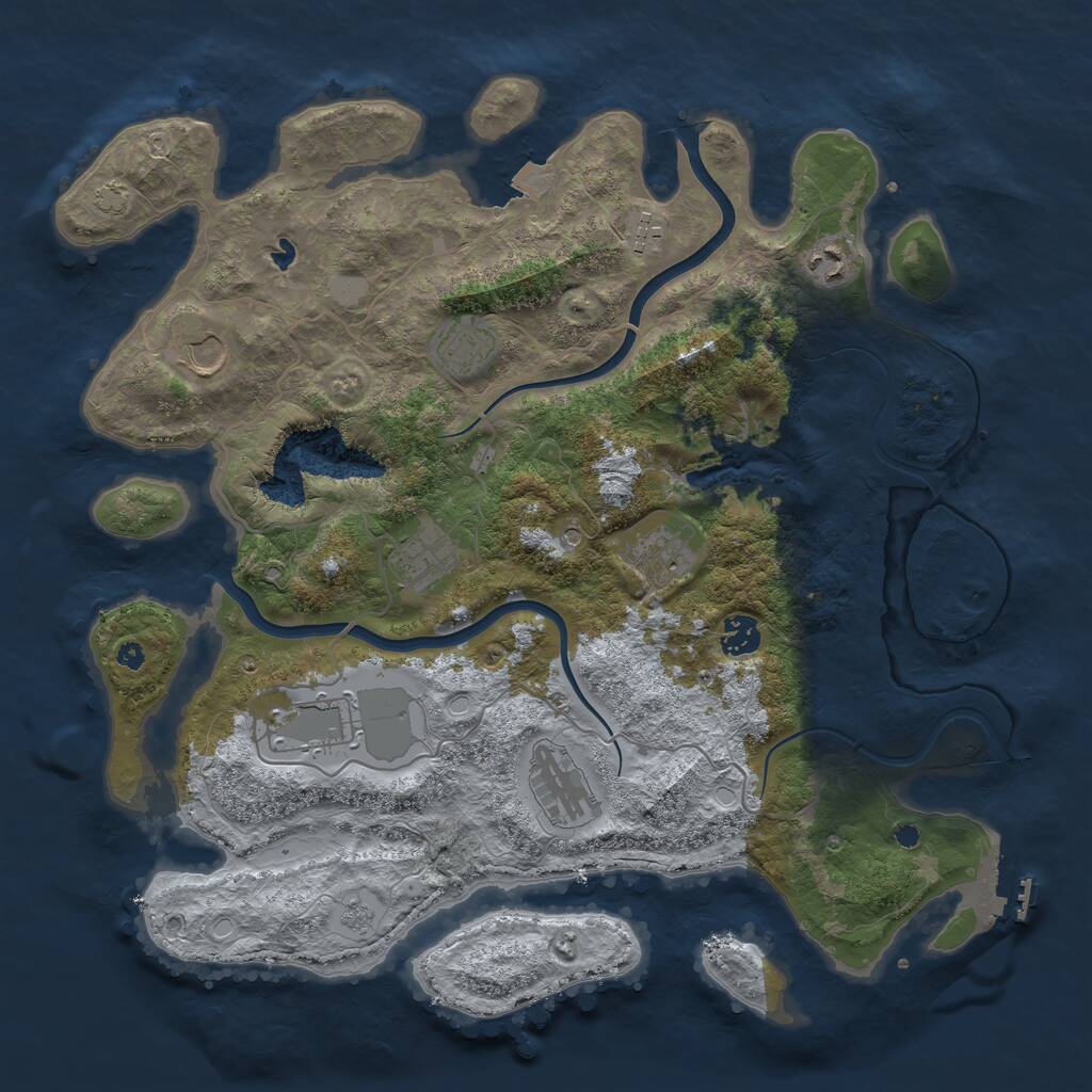 Rust Map: Procedural Map, Size: 4000, Seed: 725013546, 14 Monuments