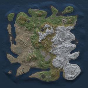 Thumbnail Rust Map: Procedural Map, Size: 3500, Seed: 1775166040, 16 Monuments