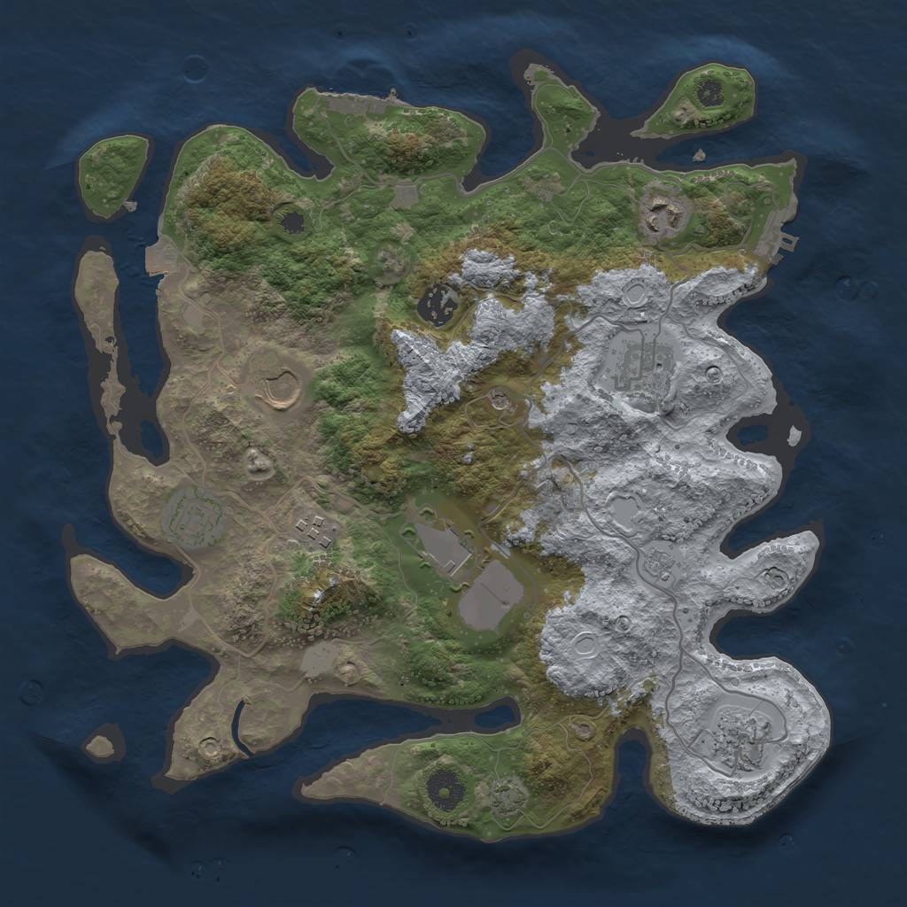 Rust Map: Procedural Map, Size: 3500, Seed: 1775166040, 16 Monuments