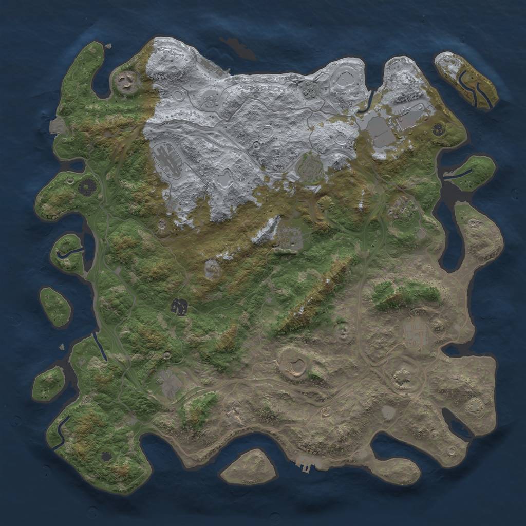 Rust Map: Procedural Map, Size: 4500, Seed: 997489822, 19 Monuments