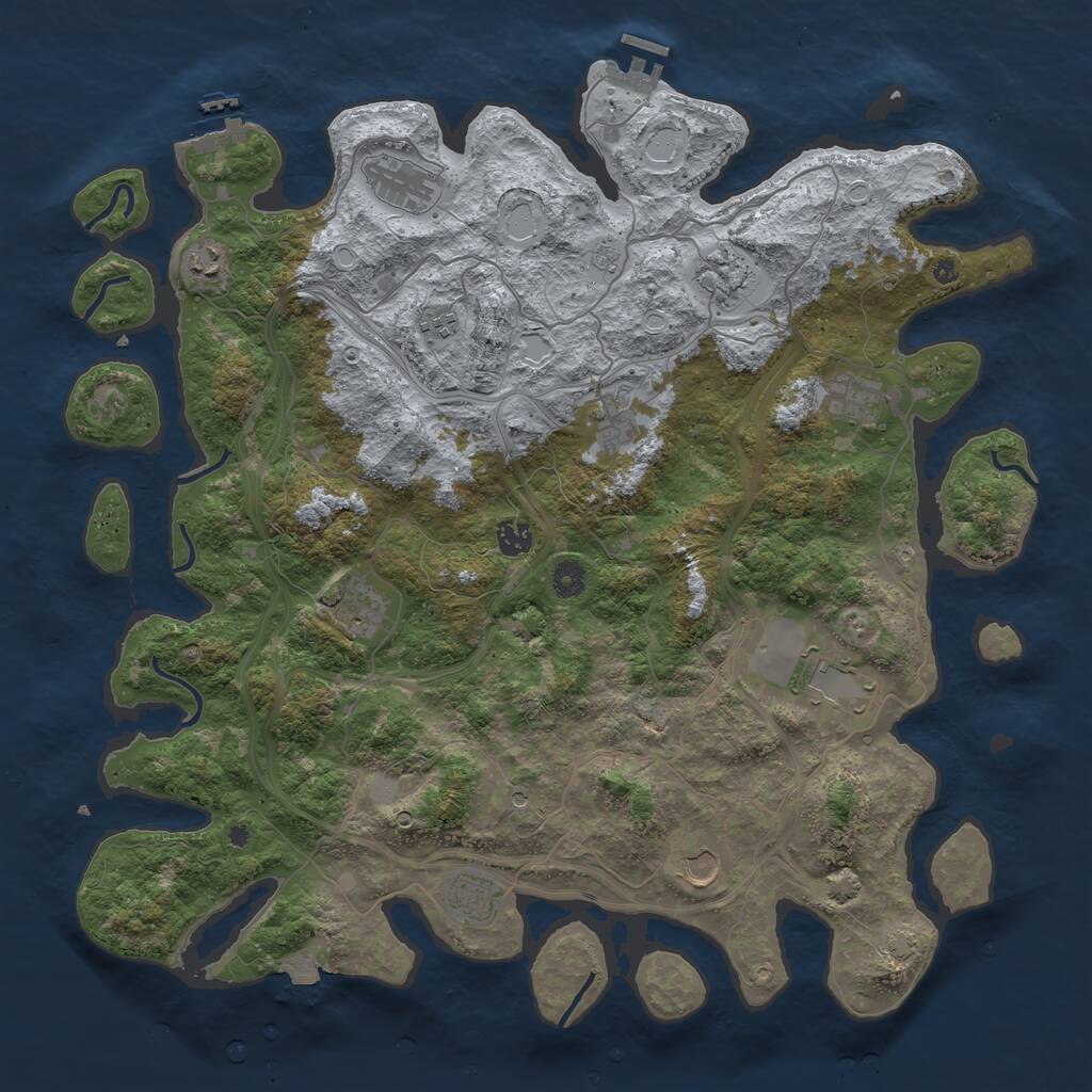 Rust Map: Procedural Map, Size: 4500, Seed: 514754, 17 Monuments