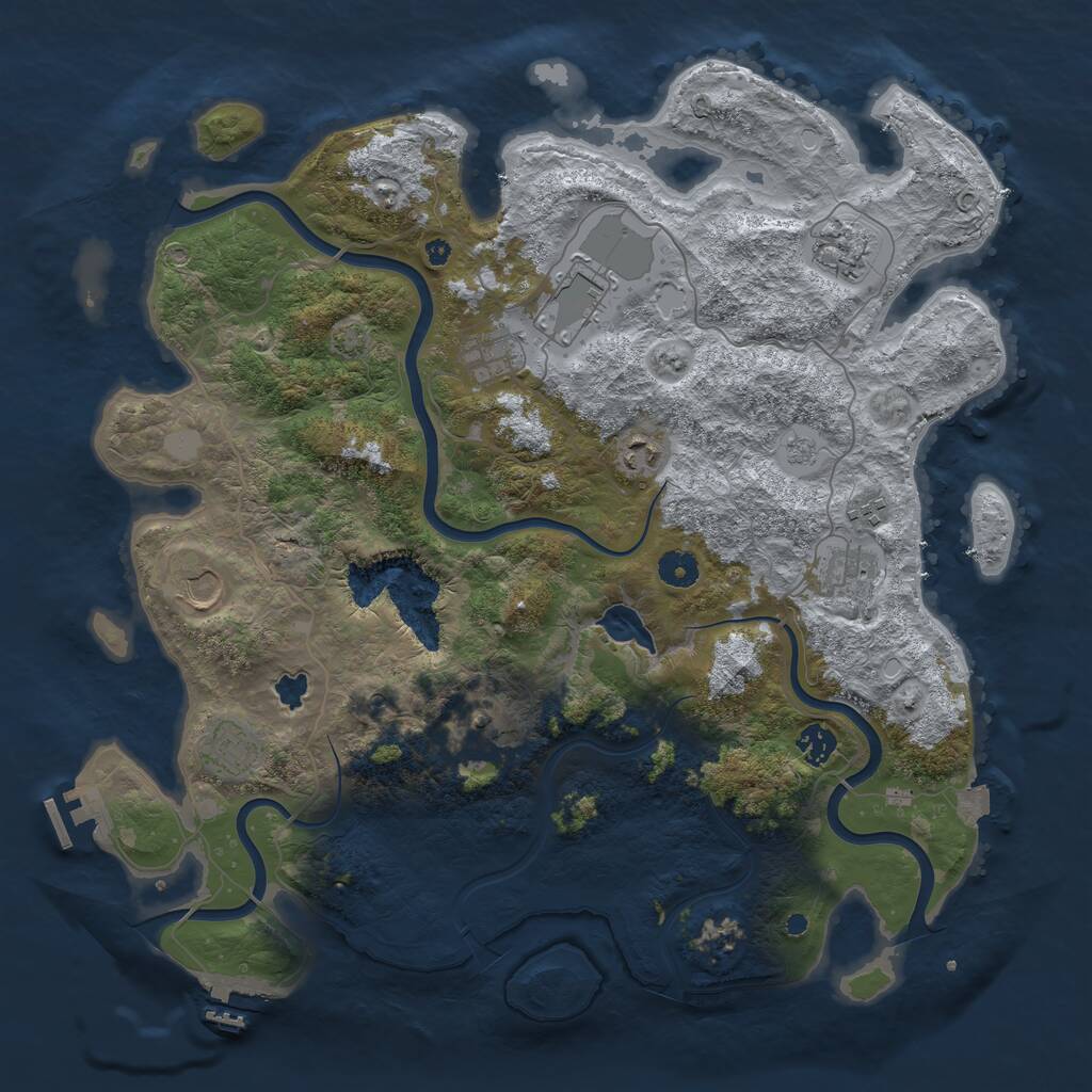 Rust Map: Procedural Map, Size: 4200, Seed: 42069, 16 Monuments