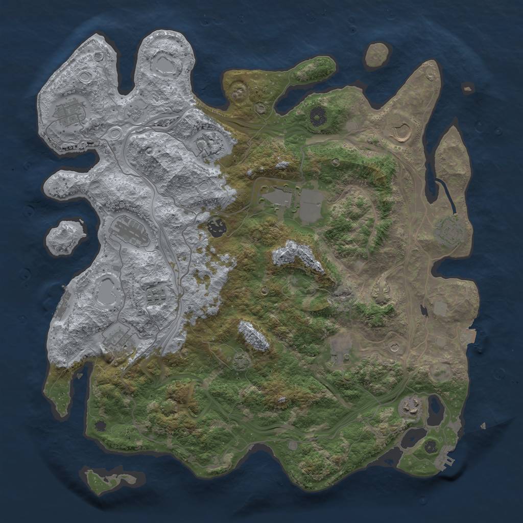 Rust Map: Procedural Map, Size: 4250, Seed: 9292, 19 Monuments