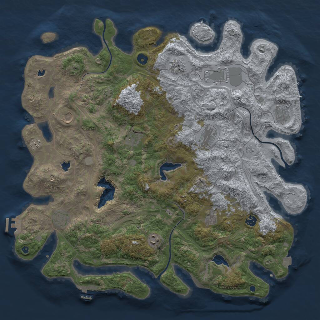 Rust Map: Procedural Map, Size: 4500, Seed: 1094550111, 17 Monuments