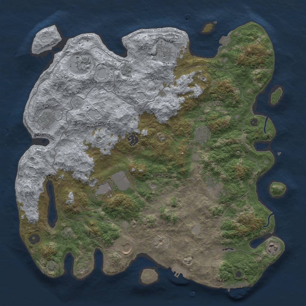 Rust Map: Procedural Map, Size: 4200, Seed: 664245888, 18 Monuments