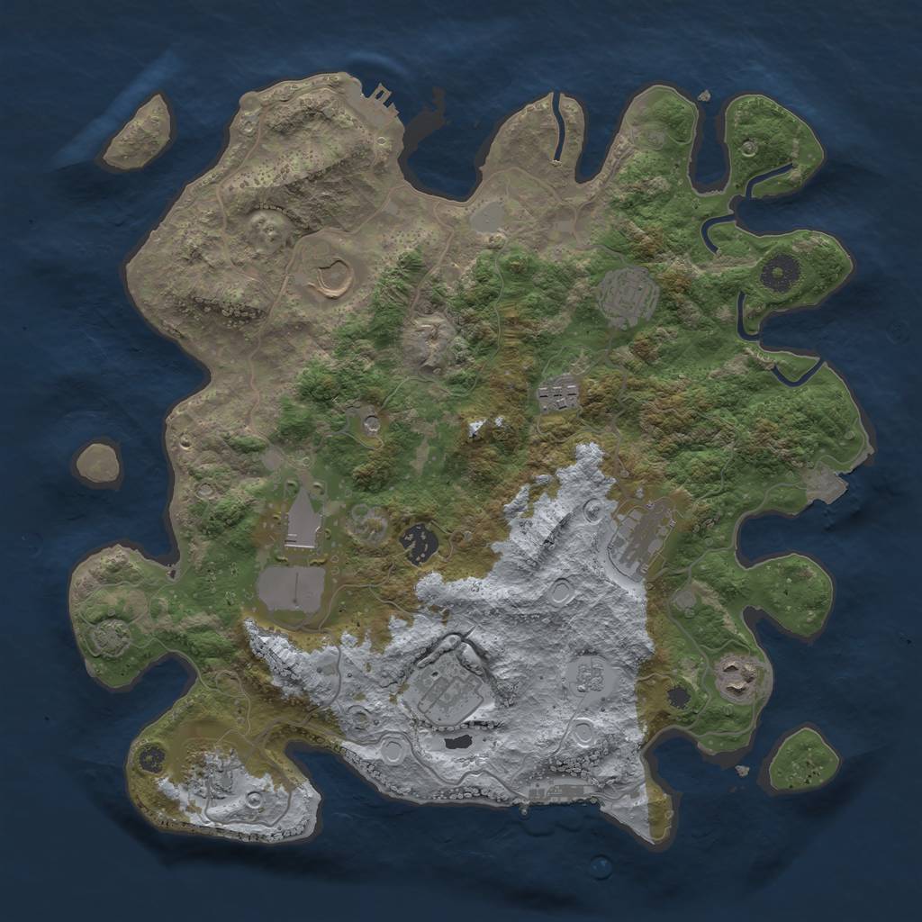 Rust Map: Procedural Map, Size: 3650, Seed: 34000319, 17 Monuments