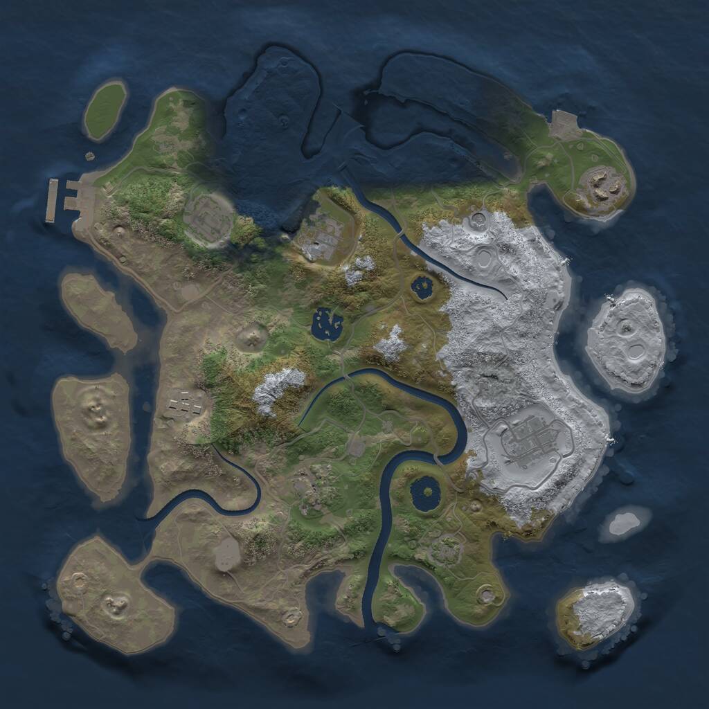 Rust Map: Procedural Map, Size: 3250, Seed: 3048, 11 Monuments