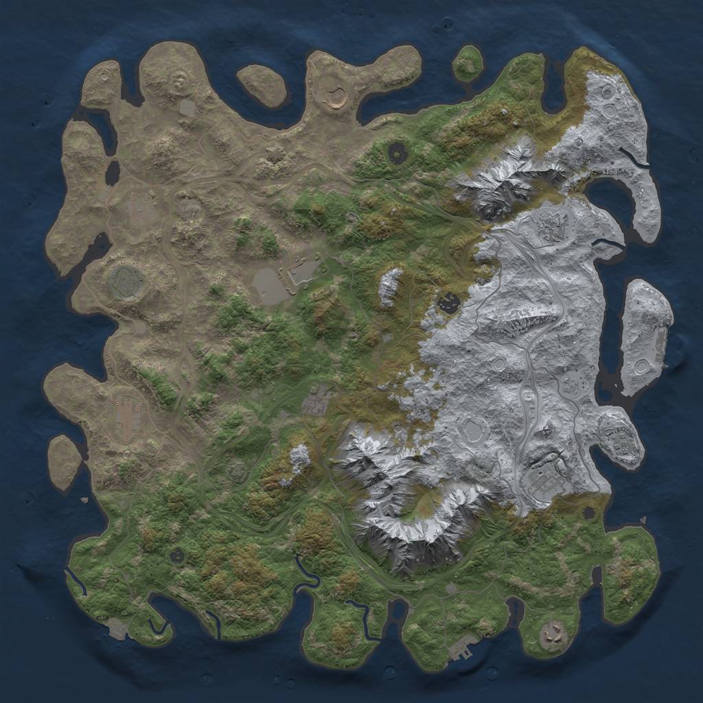 Rust Map: Procedural Map, Size: 5000, Seed: 984175197, 19 Monuments