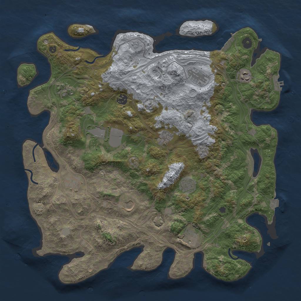 Rust Map: Procedural Map, Size: 4250, Seed: 1524132826, 19 Monuments