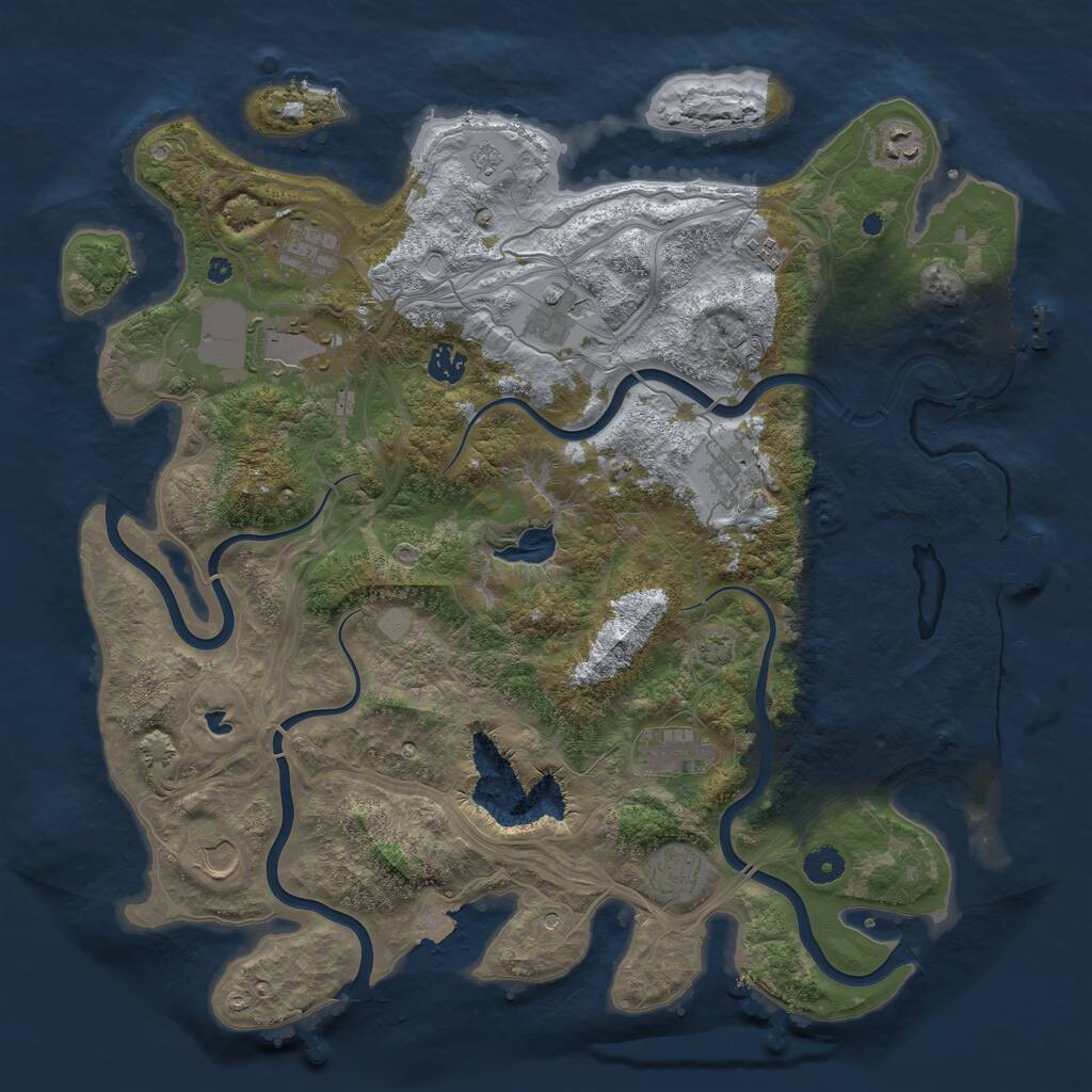 Rust Map: Procedural Map, Size: 4250, Seed: 1524132826, 16 Monuments