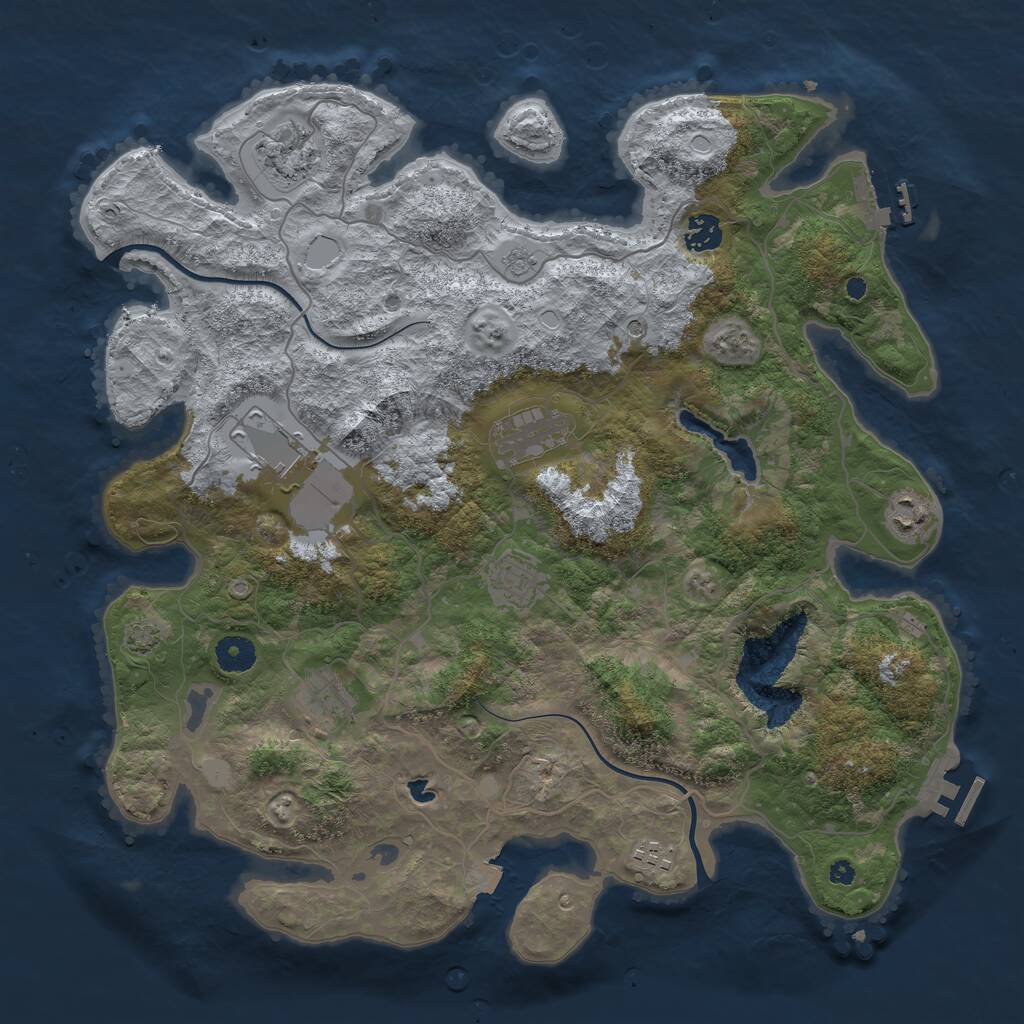 Rust Map: Procedural Map, Size: 4000, Seed: 2277, 14 Monuments