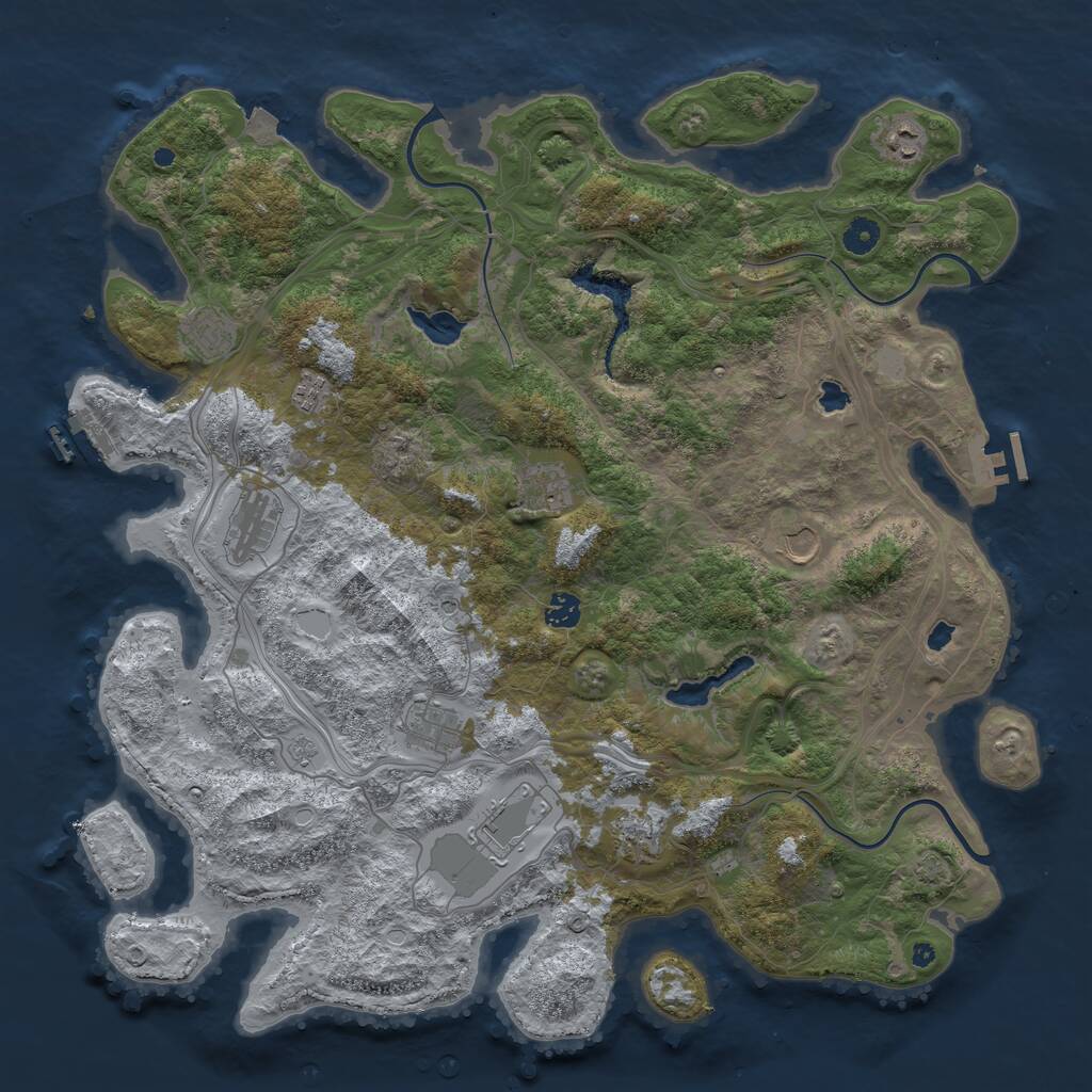 Rust Map: Procedural Map, Size: 4500, Seed: 82641783, 16 Monuments