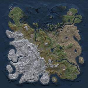 Thumbnail Rust Map: Procedural Map, Size: 4500, Seed: 82641783, 16 Monuments