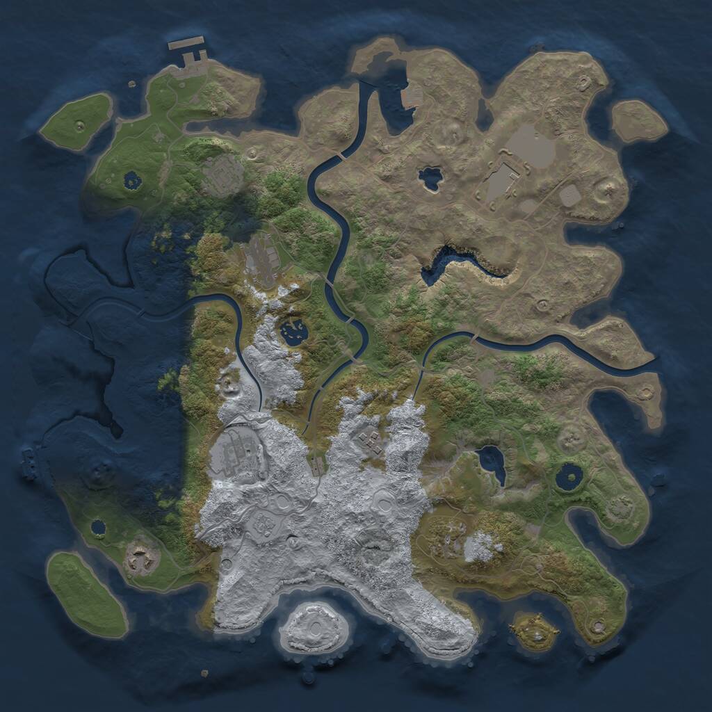 Rust Map: Procedural Map, Size: 4000, Seed: 77791556, 14 Monuments