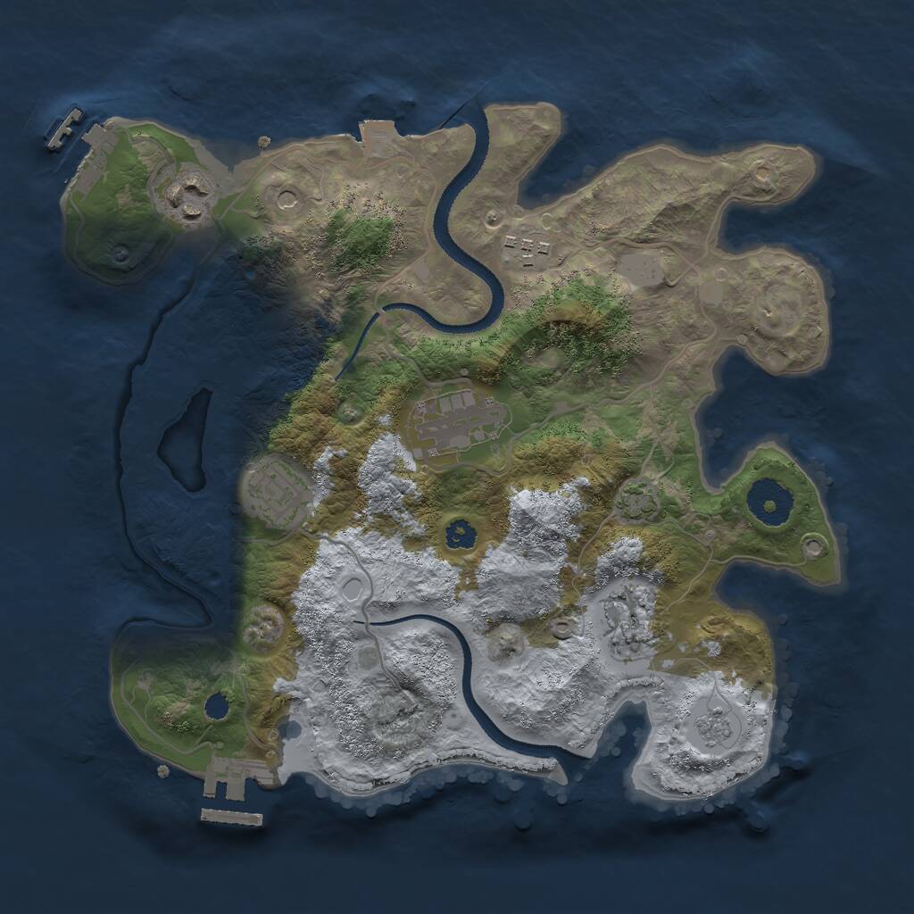 Rust Map: Procedural Map, Size: 3000, Seed: 345050923, 11 Monuments