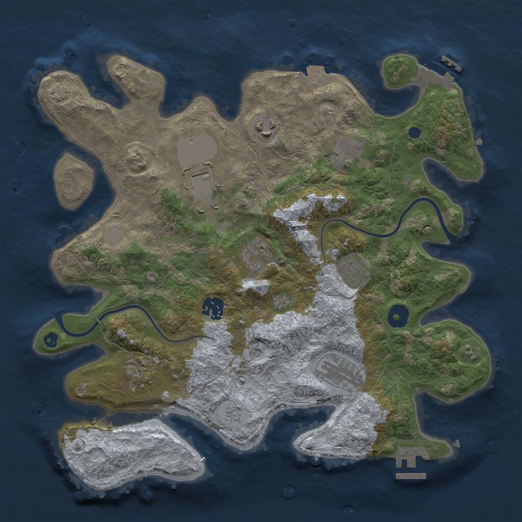 Rust Map: Procedural Map, Size: 3500, Seed: 1562304900, 14 Monuments