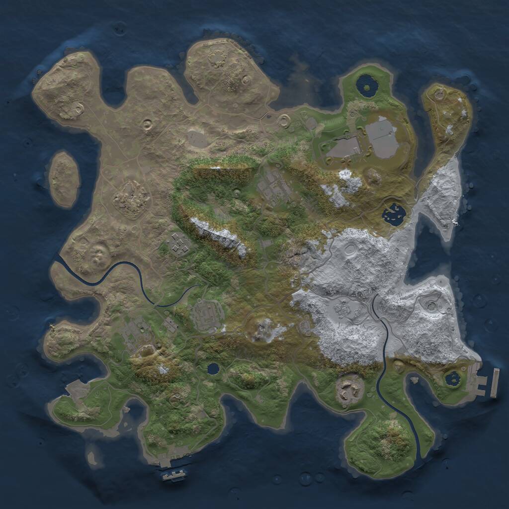 Rust Map: Procedural Map, Size: 3500, Seed: 1592625819, 14 Monuments