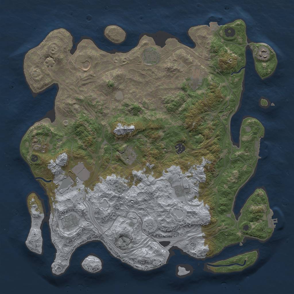 Rust Map: Procedural Map, Size: 4250, Seed: 234622292, 19 Monuments