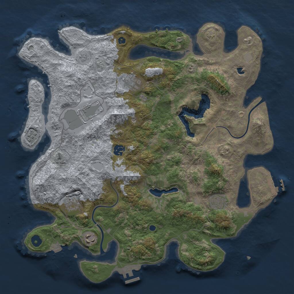Rust Map: Procedural Map, Size: 4000, Seed: 11114, 13 Monuments